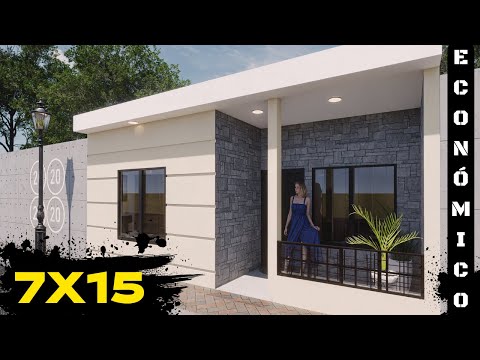 House plan 7x15 meters with 3 bedrooms / BUDGET / 2025