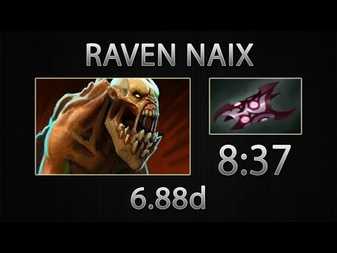 Dota 2 Naix Fast Farm - Raven - Armlet of Mordiggian - 8:37 [6.88d]