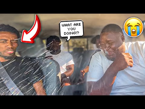 I SPIT WATER ON THE GUYZ TO SEE THERE REACTION!!!