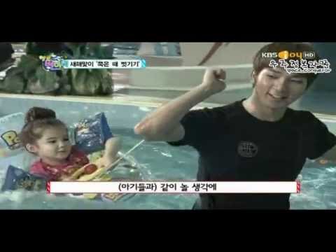 120127 [CUT] Hello Baby ep.2 - MBLAQ swimming with the kids