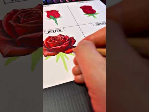 Draw ROSES 🌹 #rose #flowers #art #drawing #howtodraw #shorts
