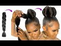 😱 10 MINUTES QUICK HAIRSTYLE USING BRAID EXTENSION