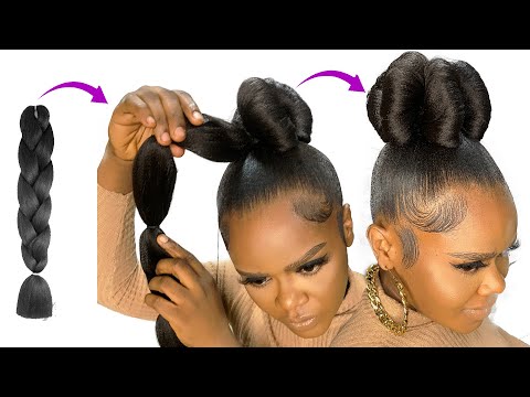 😱 10 MINUTES QUICK HAIRSTYLE USING BRAID EXTENSION
