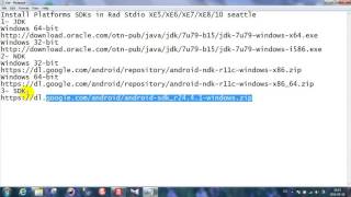 install Platform Android sdk with Rad Studio