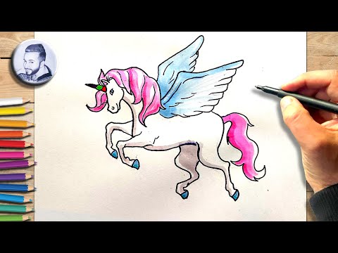Comment dessiner une licorne avec des ailes dessin facile à faire