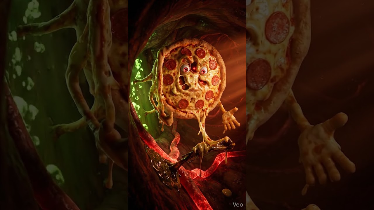 Animated pizza character