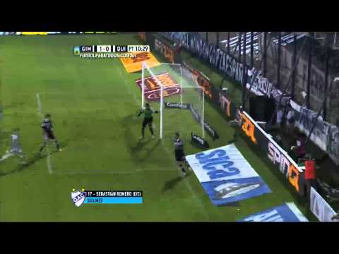 Gol Romero (E/C). Gimnasia 1 - Quilmes 0. Fecha 13. 2015. FPT