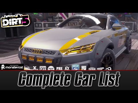 DiRT 5: COMPLETE CAR LIST