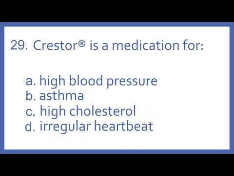 Top 200 Drugs Practice Test Question - Crestor is a medication for:
