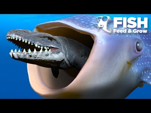 BIGGEST FISH EATS THE MOSASAUR!!! - Fish Feed Grow