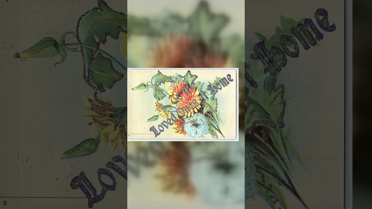 Floral Embossed Linen Postcard, 'To the Loved Ones at Home', 1930s Video