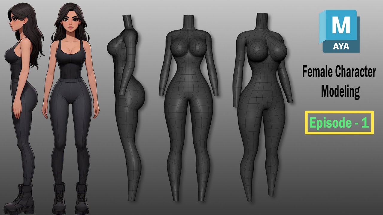 Beginner’s Guide: Female Character Modeling in Maya | Female Body (Episode 1)