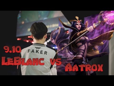 Faker - LeBlanc vs Aatrox Mid - LoL Season 9 KR Ranked | League Of Legends