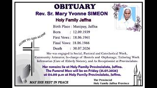 Download lagu OBITUARYRev. Sr. Mary Yvonne SIMEON mp3 Download lagu OBITUARYRev. Sr. Mary Yvonne SIMEON mp3