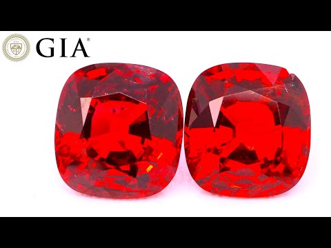 GIA & GFCO-Certified Unheated 3.21 CT Intense Red Spinel Pair (Namya, Burma)