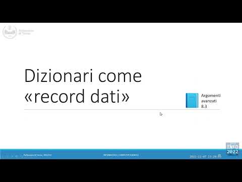 Informatica2022-L32: Dizionari (seconda parte)