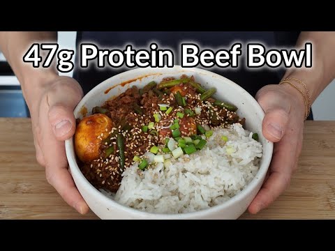 Gochujang Egg Beef Bowl for an EASY High Protein Meal