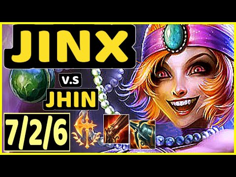 JINX vs JHIN - 7/2/6 KDA BOTTOM ADC CHALLENGER GAMEPLAY - NA