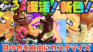  - 【スプラトゥーン3】新情報！既存のカスタマイズが全部使える!?目の色も自由に変えられるように!!