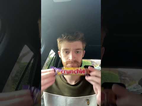 Trying a chocolate Crunchie…