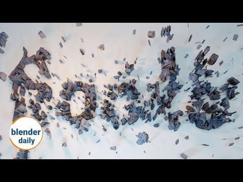 Text rocks: seamless breaking | Blender Geonodes Daily, tip 90