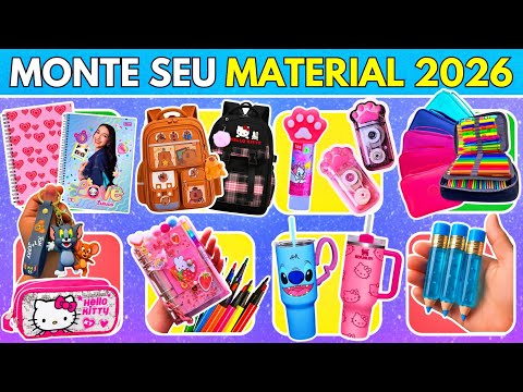 ✨ MONTE SEU MATERIAL ESCOLAR 2026! 📒🎒 Escolha Tudo Aesthetic e Fofo 💖