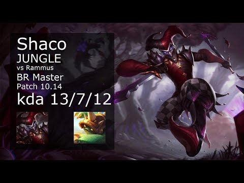 Shaco Jungle vs Rammus - BR Master 13/7/12 Patch 10.14 Gameplay
