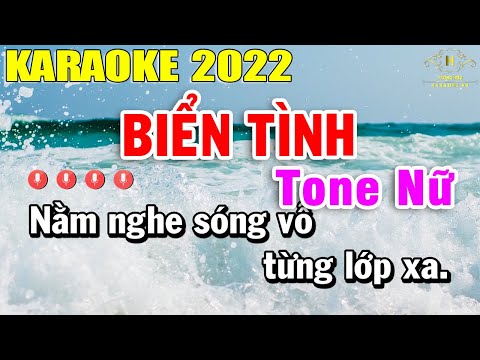 Biển Tình Karaoke Tone Nữ Nhạc Sống 2022 | Trọng Hiếu