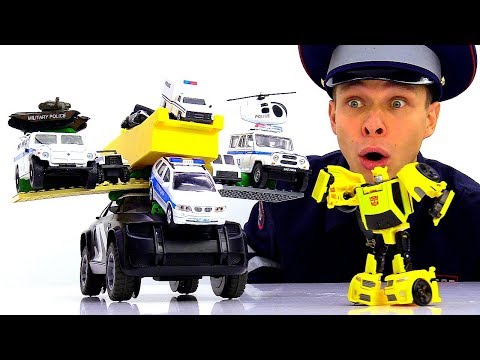Инспектор Фёдор и его Супер Полицейская машина. Роботы Трансформеры.