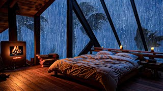 Rain Sounds and Thunder outside the Window for Quick Sleep - Heavy Rain in the Foggy Forest