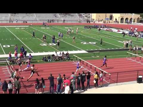 Jose Rubio - 110m Hurdles at Sunset League Prelims 4-28-17   Los Alamitos Boys