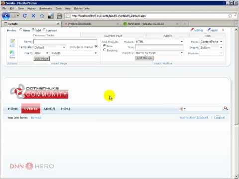 DotNetNuke Tutorial, The Basics of Events Module - Video #91