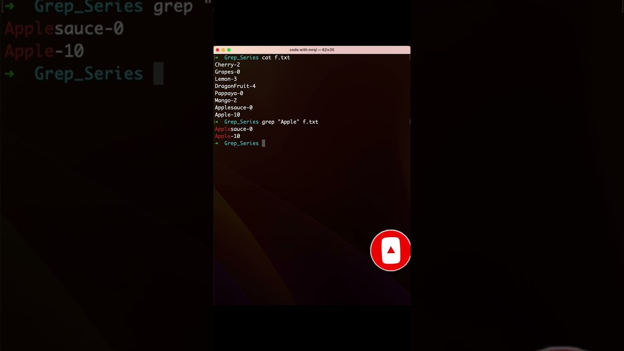 grep command with  w flag