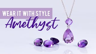 Purple African Amethyst Rhodium Over 10k White Gold Childrens Necklace .10ct Related Video Thumbnail