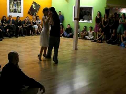  Evan Griffiths  and  Mitra Martin  are  dancing  to  the  tango  "  Volver a vernos  "  by  Carlos di Sarli  in  2008