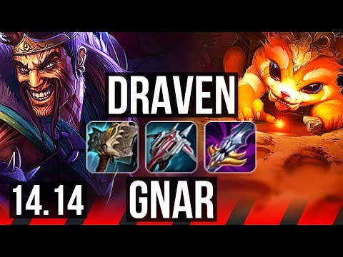 DRAVEN vs GNAR (TOP) | Rank 6 Draven, 6 solo kills, Dominating | NA Challenger | 14.14