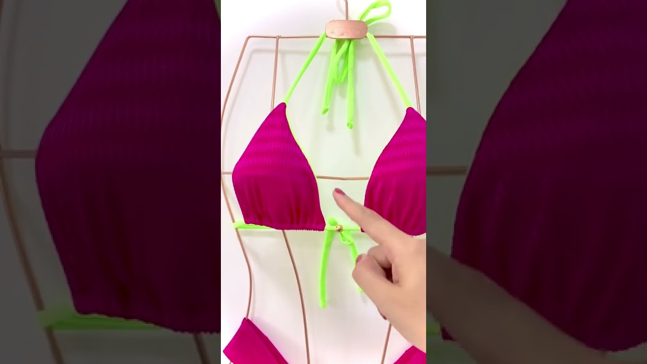 Biquíni Orlando cortininha neon calcinha asa delta fio duplo