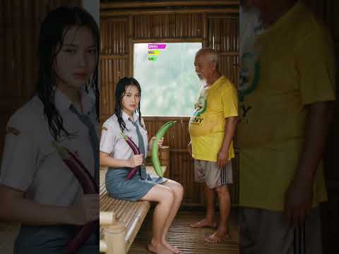 she took the vegetables without asking! heavy rain in village life #fyp #rainyday #heavyrain