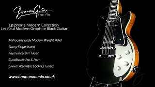 Video thumbnail for Epiphone Modern Collection Les Paul Modern Graphite Black Guitar | Bonners Guitar Store by Bonners Guitar Store