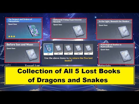 Collection of Dragons and Snakes - All 5 Lost Book Located - Genshin Impact Guides