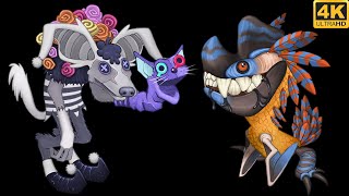 Epic Hyehehe & Epic Incisaur - Comparison, breeding (My Singing Monsters) 4k