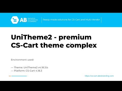 Update of "UniTheme2 - premium CS-Cart theme complex" v4.18.3.b for CS-Cart and Multi-Vendor