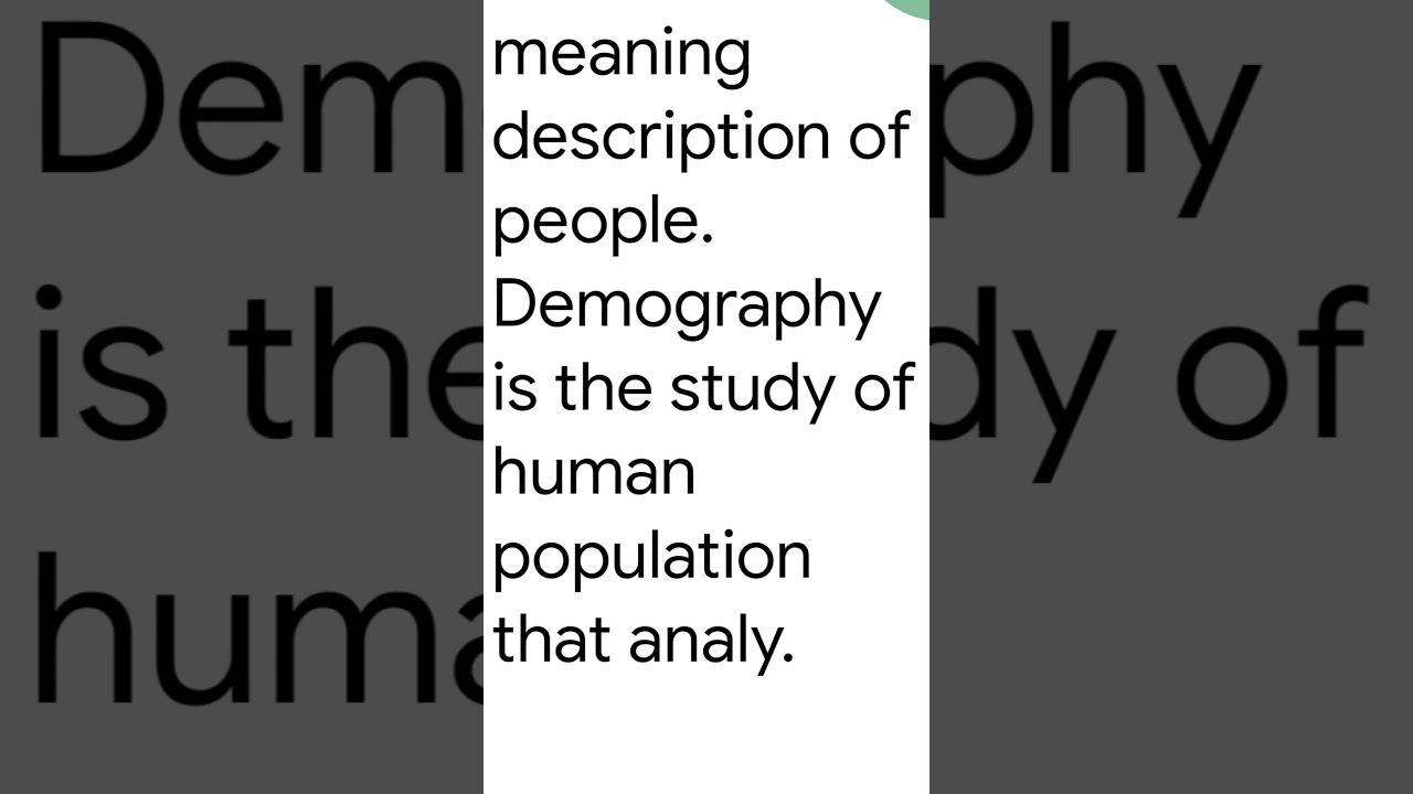 What is Demography?