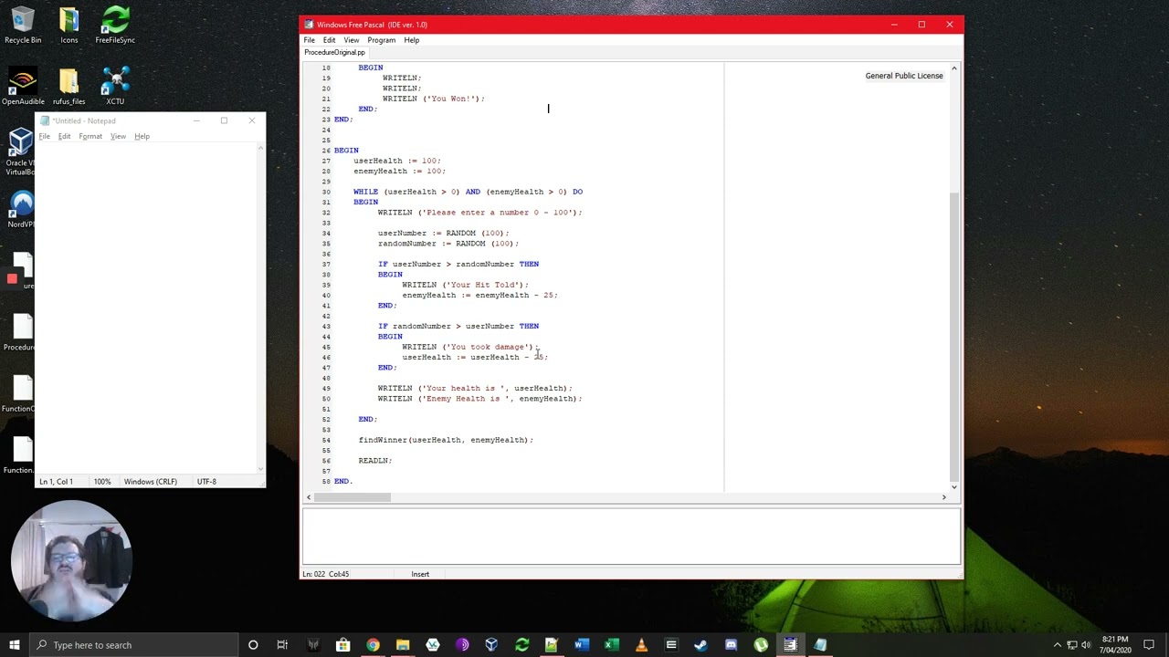 Pascal Video 8 - PROCEDURES and FUNCTIONS