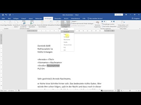 Mail Merge in Word: Create Mail Merge Letters with Excel Data Source – Word Tutorial