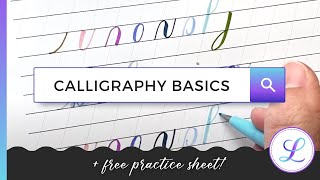 8 Basic Calligraphy Strokes (+ Free Basic Strokes Practice Sheet!) #basicstrokes #calligraphy