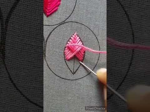 Basic hand embroidery fish bone stitch#shorts