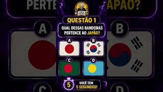 Você Sabe Qual é a Bandeira do Japão? 🇯🇵 | Quiz Rápido de Geografia #japão #coreiadosul #quiz