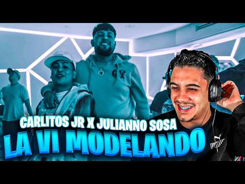 (REACCIÓN) Carlitos Junior, @JuliannoSosa - La Vi Modelando (Video Oficial)