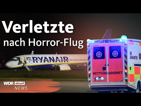 Ryanair-Flug trotz Unwetter: Sicherheitslandung in Bayern mit Verletzten | WDR Aktuelle Stunde
